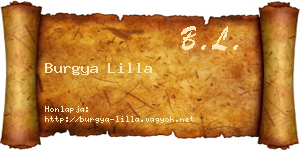 Burgya Lilla névjegykártya
